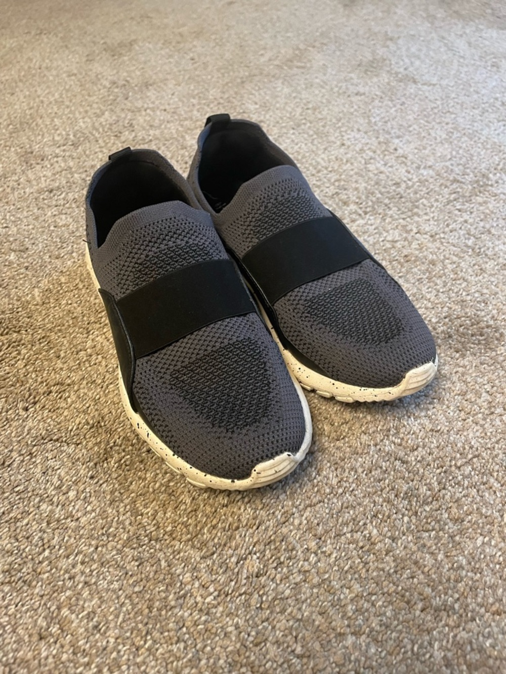 Bernie Mev. New York Asako Slip-On Knit Athletic Shoes - Grey/Black 8.5